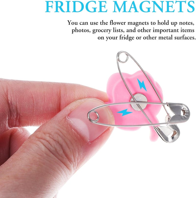 LABRIMP 12 Pcs Floral Fridge Magnets, Synthetic Resin Flower Magnets in 3 Colors for Refrigerator and Whiteboard Decoration, Cute Aesthetic Kitchen Accessories Set - Image 4