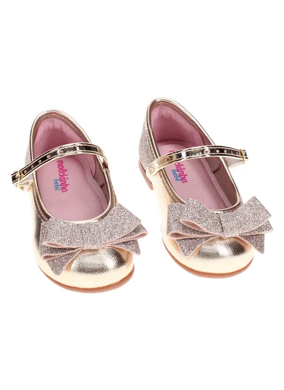 موليكينها Molekinha Infant Girls Ballerinas Golden | Made In Brazil