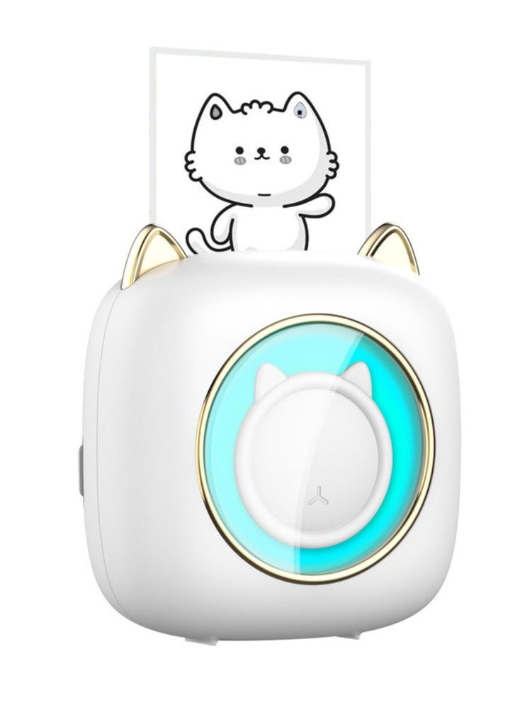 طابعة صغيرة C23 للطالب طابعة ملصقات حرارية مريحة اتصال بلوتوث _ 5 لفات من الورق الحراري + 5 أقلام ملونة - Image 2