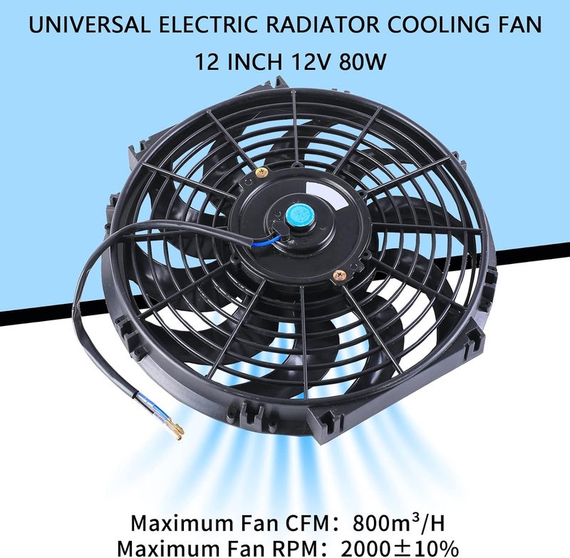FGJQEFG 12 Inch Universal Slim Electric Radiator Cooling Fan Kit - Image 4