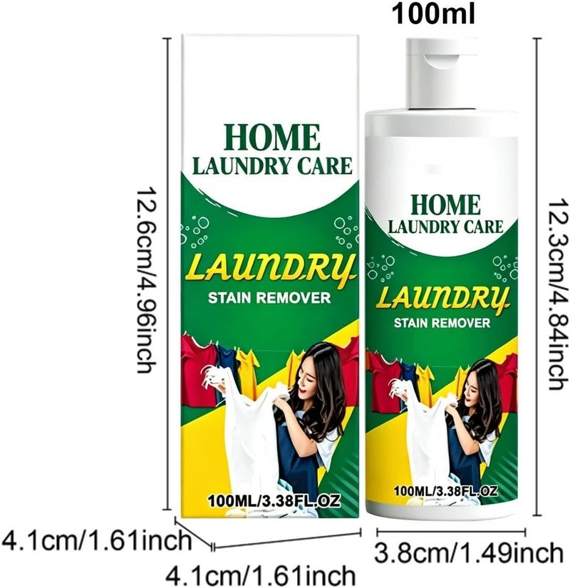 Clothes Stain Remover - 100ml Long-Lasting Powerful - Laundry Oil Stain Remover Spray - for Home Daily Travel Dorm Clothes Fabric Carpet Upholstery - Image 4