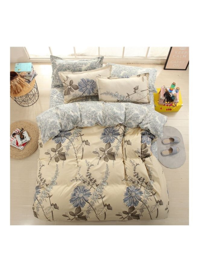 Y&D 3-Piece Printed Duvet Cover Set Polyester Beige/Grey Single  - Image 1