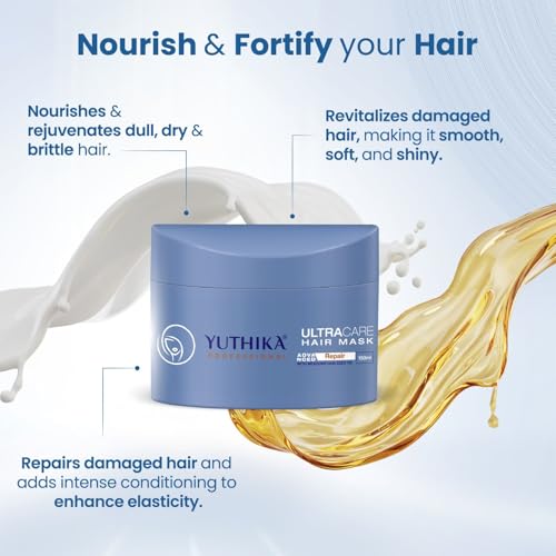Yuthika Professional Ultra Care Hair Mask Advanced Repair Formula for Dry And Brittle Hairs with Deep Conditioning | Salon-Like Smooth Finish with Goodness of Meadowfoam Seed Oil - 150 ml | Spa Cream for Men and Women - Image 3