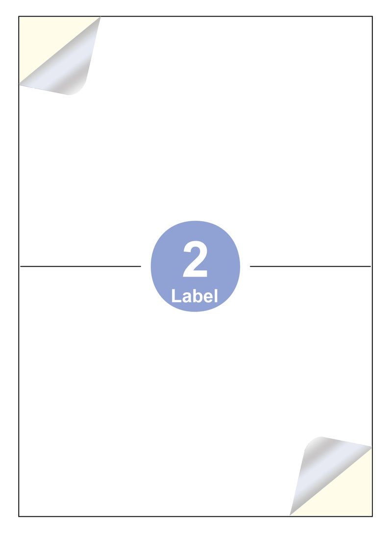 Print'X A4 Sticker Paper – Label Size (210 x 148.5 mm) – 2 Labels per Sheet – Pack of 100 Sheets - Image 2