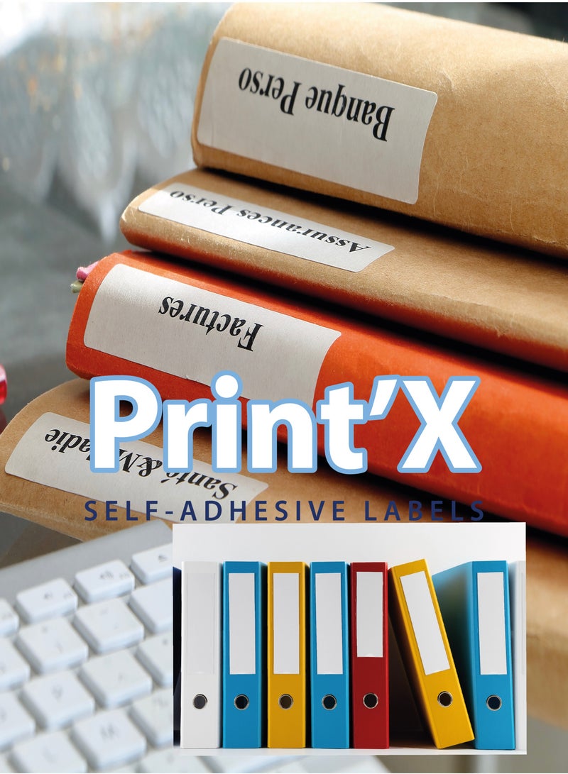 Print'X A4 Sticker Paper – Label Size (210 x 148.5 mm) – 2 Labels per Sheet – Pack of 100 Sheets - Image 3