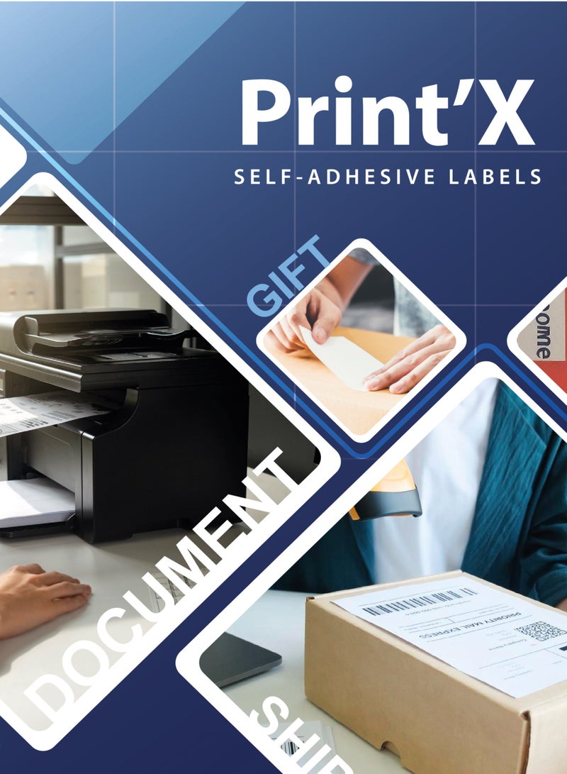 Print'X A4 Sticker Paper – Label Size (210 x 148.5 mm) – 2 Labels per Sheet – Pack of 100 Sheets - Image 4