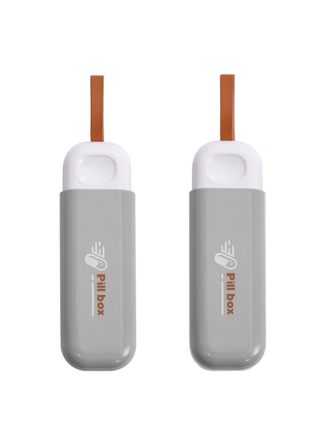 Compact and Durable Anti-Moisture Three-Compartment Pill Box - Waterproof Seal, Eco-Friendly ABS Material, Large Capacity, Ideal for Travel, Daily Use, Medication Storage, and Easy Carry (2 Pieces ,Grey) - Image 1