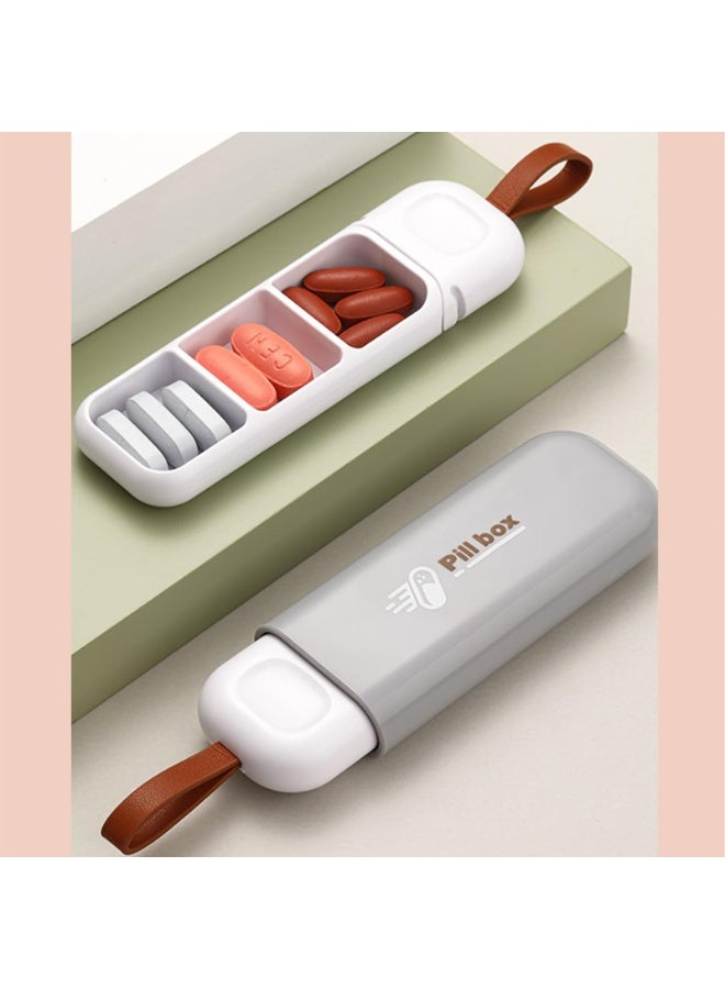 Compact and Durable Anti-Moisture Three-Compartment Pill Box - Waterproof Seal, Eco-Friendly ABS Material, Large Capacity, Ideal for Travel, Daily Use, Medication Storage, and Easy Carry (2 Pieces ,Grey) - Image 2