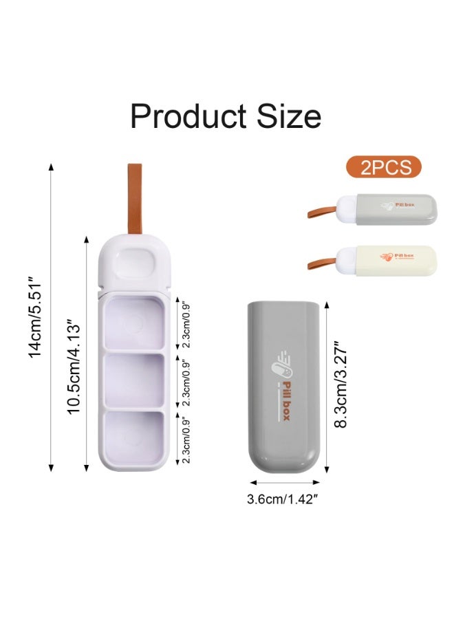 Compact and Durable Anti-Moisture Three-Compartment Pill Box - Waterproof Seal, Eco-Friendly ABS Material, Large Capacity, Ideal for Travel, Daily Use, Medication Storage, and Easy Carry (2 Pieces ,Grey) - Image 3