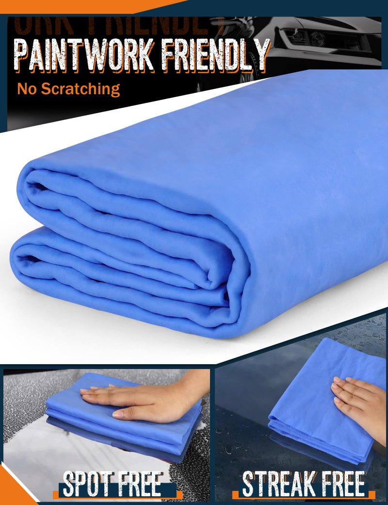 Idemeet Premium Car Drying Towel, Super Absorbent 26"x17" Large Chamois Cloth Shammy Towel for Vehicle, Reusable Chamois Shammy Cloth for Car, Bathroom, Dust Remove, No Spots/Streak/Scratch, Purple - Image 5