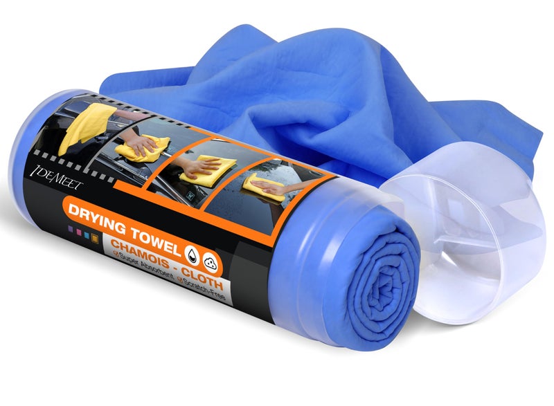 Idemeet Premium Car Drying Towel, Super Absorbent 26"x17" Large Chamois Cloth Shammy Towel for Vehicle, Reusable Chamois Shammy Cloth for Car, Bathroom, Dust Remove, No Spots/Streak/Scratch, Purple - Image 1