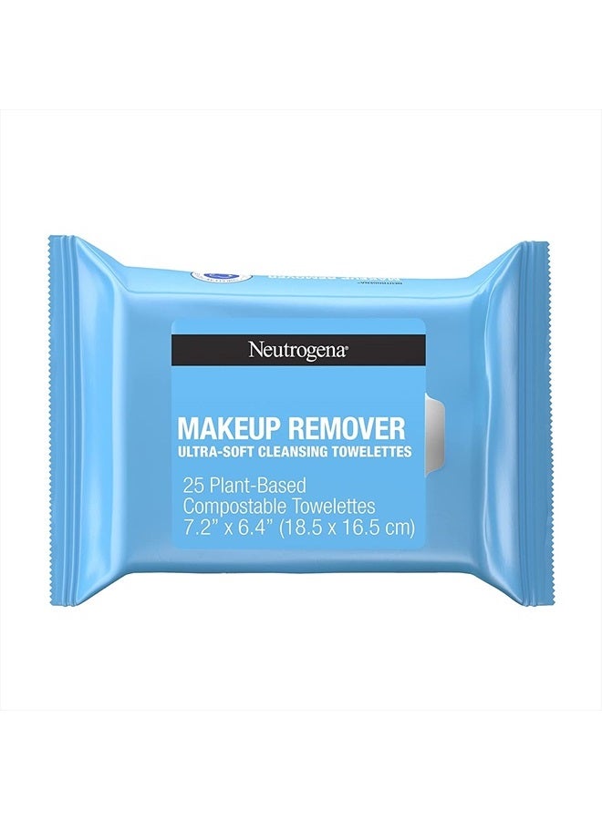 Neutrogena Makeup Remover Facial Cleansing Towelettes, Daily Face Wipes to Remove Dirt, Oil, Makeup & Waterproof Mascara, Gentle, Alcohol-Free, 25 ct (Pack of 3) - Image 1