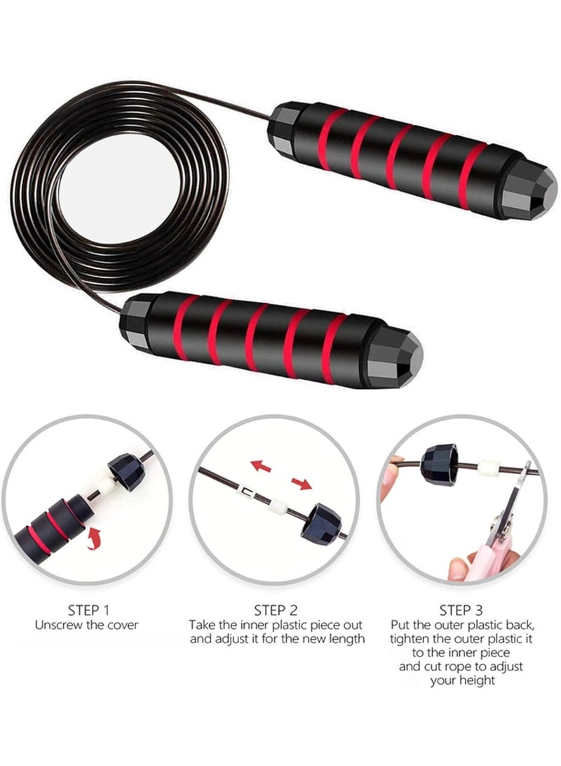 JoyLoom Jump Rope, Tangle-Free Rapid Speed Jumping Rope Cable with Ball Bearings for Women, Men & Kids, Adjustable Steel Jump Rope with Foam Handles for Home Gym Exercise Fitness Workout Equipment & Slim Body - Image 3