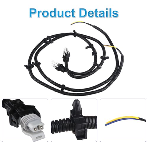 WMPHE 2 Pcs Front ABS Wheel Speed Sensor Wire Harness Pigtail Plug Compatible with Buick Cadillac STS Chevy Impala Monte Carlo Hummer Oldsmobile Pontiac Saturn 2000 to 2010, 10340314, 10340316, 970040 - Image 3