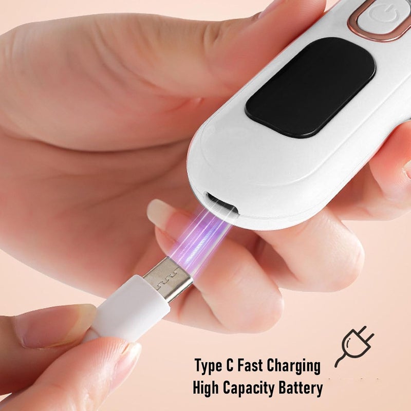 مجفف رموش كهربائي ساخن، يحتوي على 3 إعدادات لدرجة الحرارة، يسخن بسرعة، يشحن عبر USB، ويعرض الدرجة الحرارة رقميًا، مثالي للمبتدئين والمحترفين (لون أبيض). - Image 2