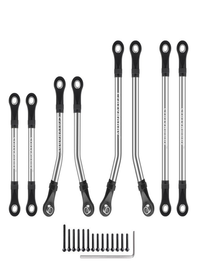 CrazyHobby High Clearance Links Stainless Steel Chassis Linkage Set for 1/18 Traxxas TRX4M Bronco Defender RC Crawler Upgrade Parts(8Pcs) - Image 1