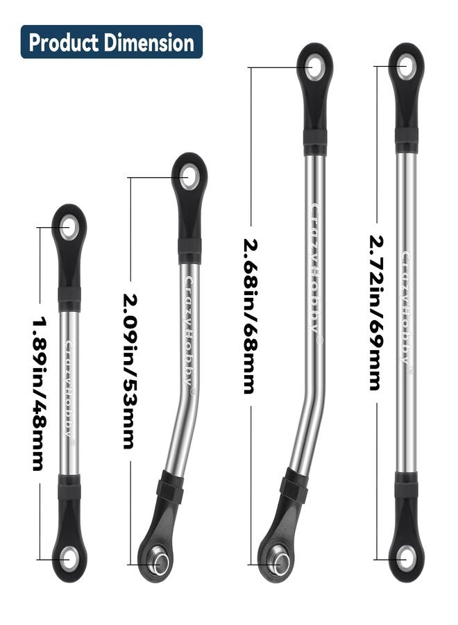 CrazyHobby High Clearance Links Stainless Steel Chassis Linkage Set for 1/18 Traxxas TRX4M Bronco Defender RC Crawler Upgrade Parts(8Pcs) - Image 2