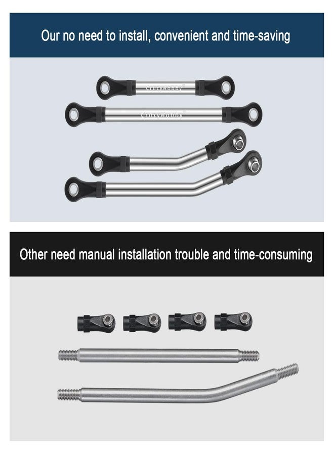 CrazyHobby High Clearance Links Stainless Steel Chassis Linkage Set for 1/18 Traxxas TRX4M Bronco Defender RC Crawler Upgrade Parts(8Pcs) - Image 5
