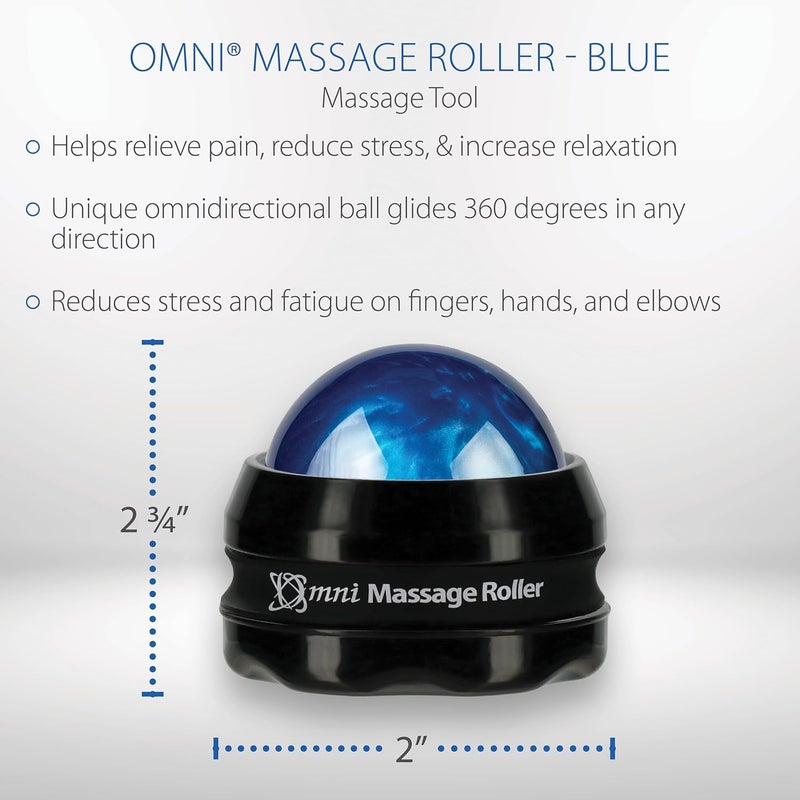Core Products Omni Massage Ball Manual Roller Massager for Self Massage Therapy Tool Black Cap  Blue - Image 4