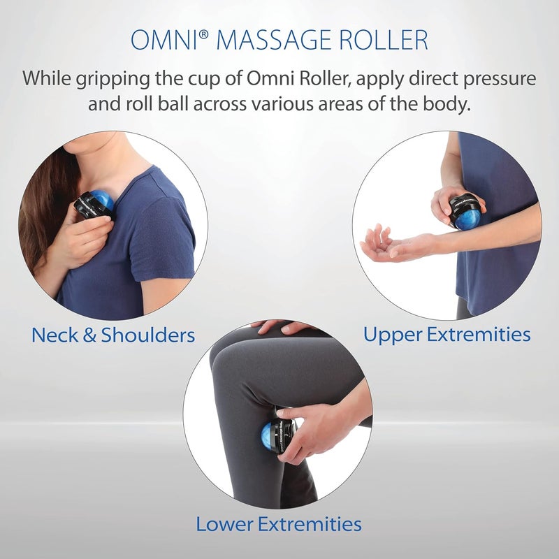 Core Products Omni Massage Ball Manual Roller Massager for Self Massage Therapy Tool Black Cap  Blue - Image 3