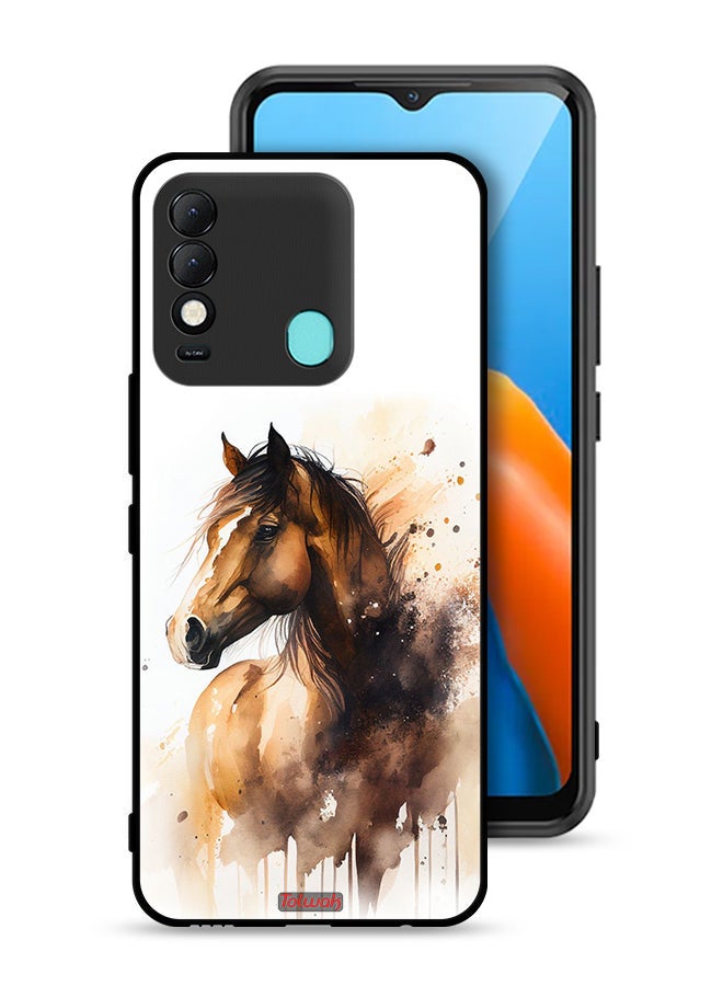 Tolwak Tecno Spark 8 Protective Case Cover Horse Abstract Art - Image 1