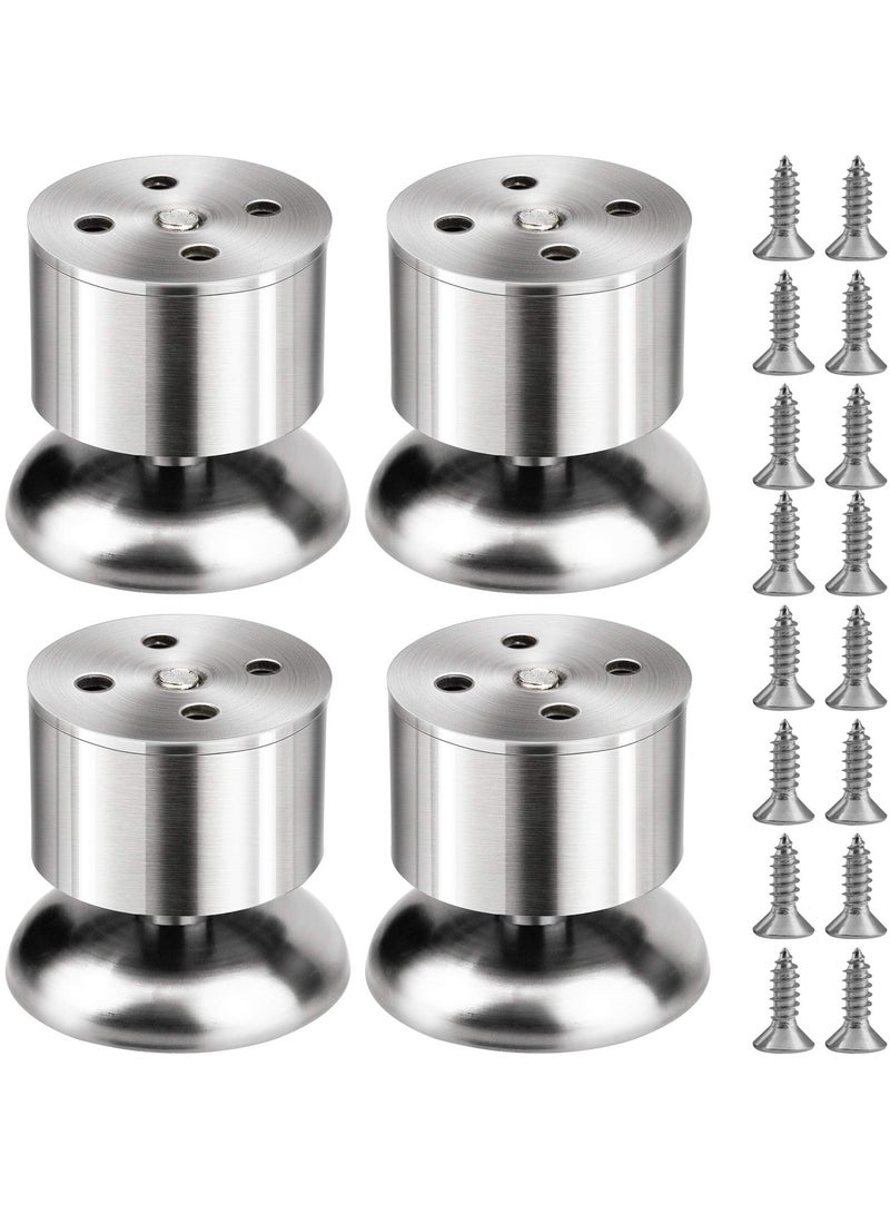 SYOSI Adjustable Furniture Legs, 4PCS Stainless Steel Cabinet Feet with Screws, Metal Furniture Legs for Desk Feet, Kitchen, Office, Bedroom, Sofa, Table Bed (Adjustable Height 0-10mm)  - Image 1