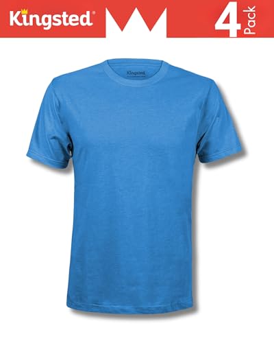 Kingsted Men's T-Shirts Pack - Royally Comfortable - Super Soft Cotton Blend - Short Sleeve Tagless Crewneck - Plain Colored Classic Tees (Everyday Pack, Large) - Image 3