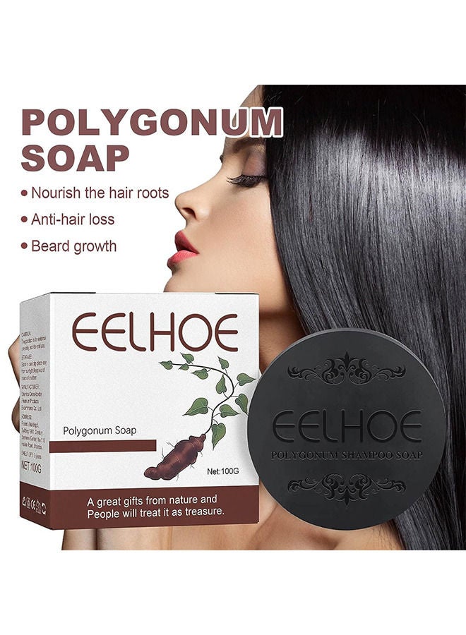EELHOE Polygonum Multiflorum Shampoo Soap - 100g Black and Thick Hair Polygonum Soap Bar, He Shou Wu Shampoo Soap, Natural Polygonum Hair Soap, Promotes Hair Growth and Prevents Hair Loss - Image 2