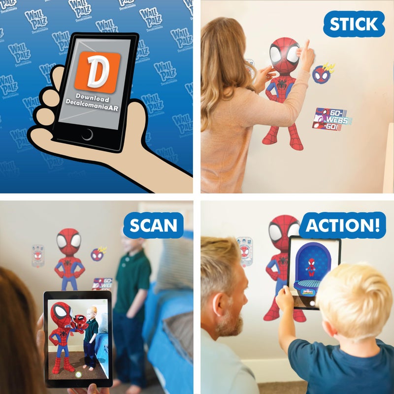 Wall Palz Marvel Spidey and His Amazing Friends Wall Decal - 24" Augmented Reality Spider-Man Bedroom Wall Decor Peel and Stick Vinyl Wall Stickers - Image 3