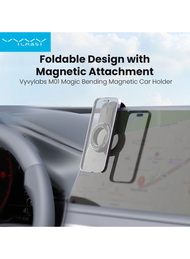 VYVYLABS حامل السيارة المغناطيسي القابل للانحناء M01 من Vyvylabs باللون الأسود - Image 4