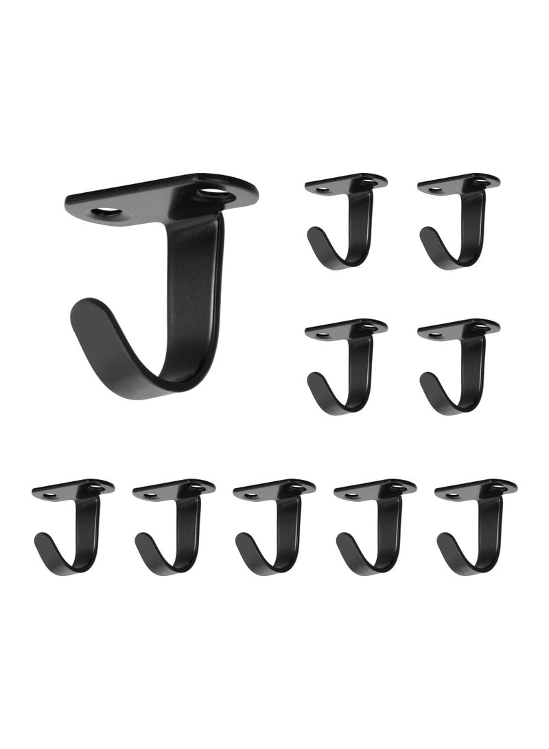 Stainless Steel Screw Mounted Ceiling Hooks, Under-Shelf Towel, Robe Clothes Hook, Heavy Duty Coat Hook Hanger for Bathroom, Kitchen, Cabinet, Garage, 15 Pack (Matte Black) - Image 1