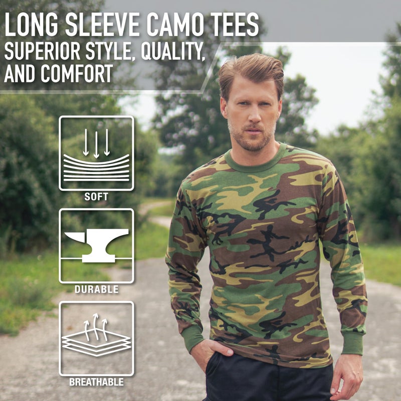 Rothco Long Sleeve Digital Camo T-Shirt - Comfortable, Durable, and Long-Lasting (US, Alpha, X-Large, Regular, Regular, Desert Digital Camo) - Image 3