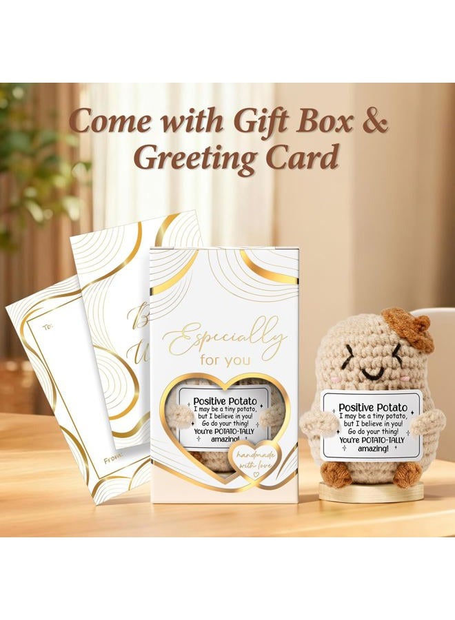 MAYICIVO Emotional Support Crochet Positive Pineapple Inspirational Cheer Gifts for Women, Handmade Positive Crochet Gift Thank You Birthday Christmas Teacher Appreciation Gifts for Coworker Nurse Mom Friends - Image 4