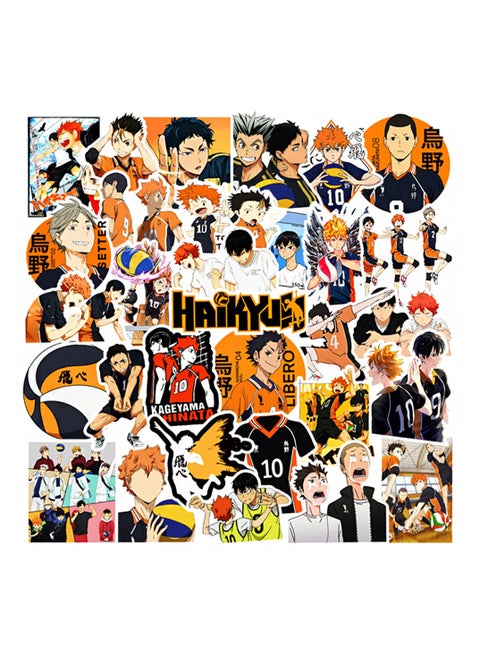 50-Piece Haikyuu Stickers Waterproof Anime Vinyl Stickers for Laptop