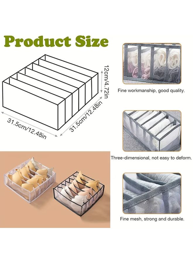 White Foldable Bra Underwear Organizer Drawer Divider 6 Compartment for Socks - Image 3