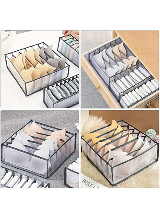 White Foldable Bra Underwear Organizer Drawer Divider 6 Compartment for Socks - Image 5