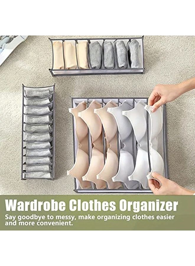 White Foldable Bra Underwear Organizer Drawer Divider 6 Compartment for Socks - Image 2