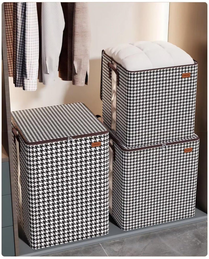 EXOMOON Storage Clothes Bins 180L Organizers with Clear Window Clothes Organizers and Storage with Durable Handle and Zippers for Organizing Clothing Blanket Pillows Living Room Bed Room 1 - Image 2