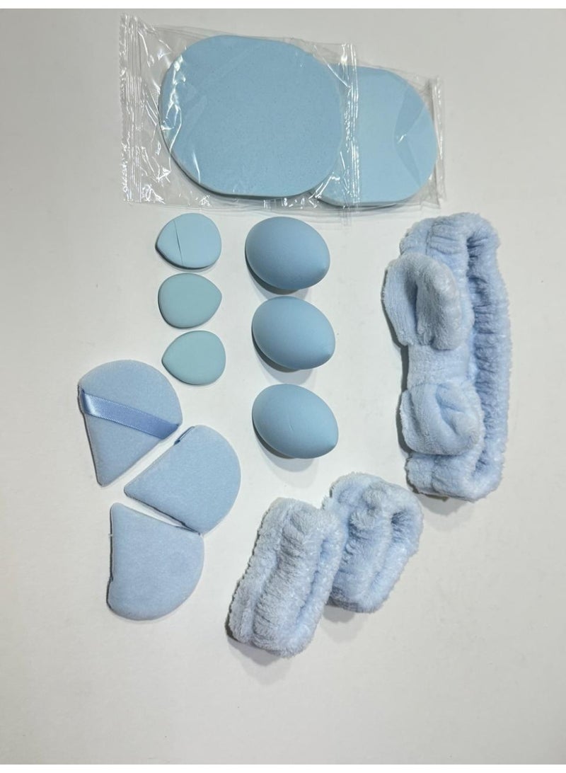 KIKI 14PCS/SET Cosmetic Puff Makeup Sponge Beauty Egg Foundation Sponges Puff Wash Face Headband Wristband Make up Accessories - Image 3