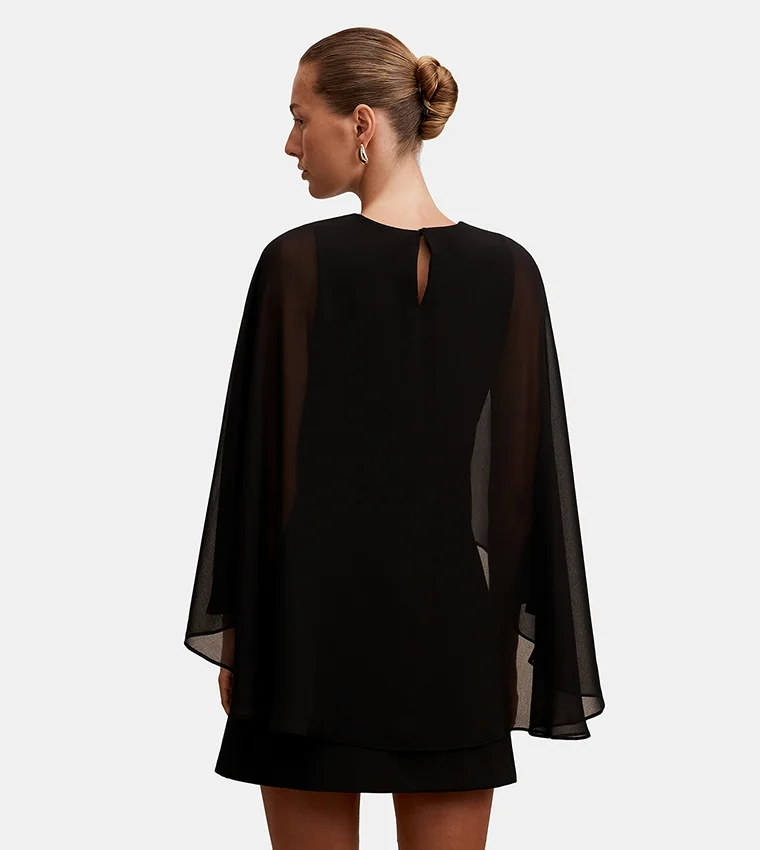forever new Irena Sheer Cape Mini Dress