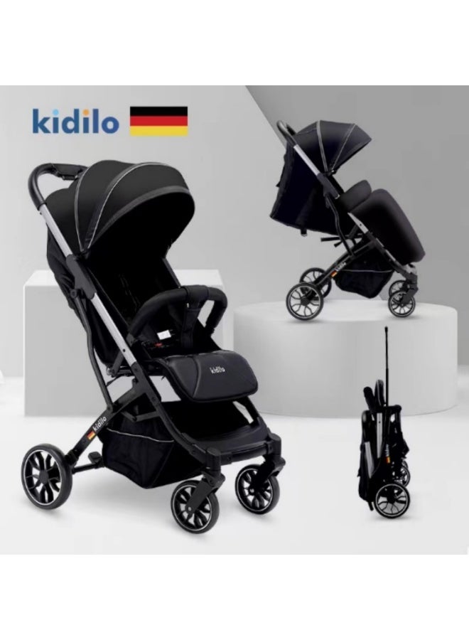 عربة أطفال KIDILO K20 خفيفة الوزن | عربة دفع سفر مدمجة قابلة للطي | تصميم قابل للحمل مثل العربة اليدوية (ترولي) | مقعد متعدد أوضاع الإمالة | حزام أمان خماسي النقاط | عجلات أمامية دوارة | عربة أطفال فاخرة في الإمارات العربية المتحدة