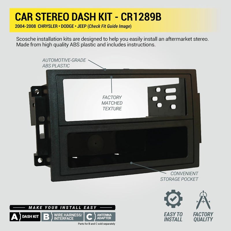 Scosche CR1289B Dash Kit for Chrysler/Dodge/Jeep - Image 5