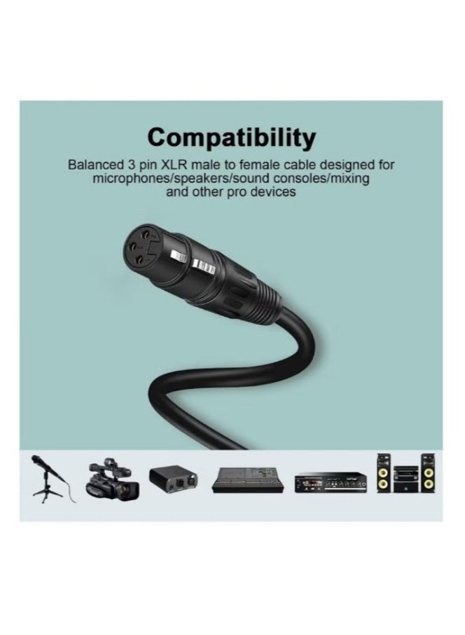 XLR Microphone Cable Male To Female 3 Pin Cannon Balanced Extension Cable for Recording Applications, Mixers, Speaker Systems, DMX Lights,Mixer,Amplifiers (5 Meters) - Image 2