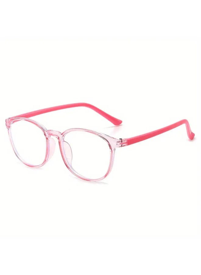 SCENT HOUSE Cute Fresh Color Block Large Square Frame Plano Glasses, For Boys Girls Students Casual School Business Decors Photo Props (Includes eyeglass case)
,blue lighe blocking glasses,eyeglasses - Image 1