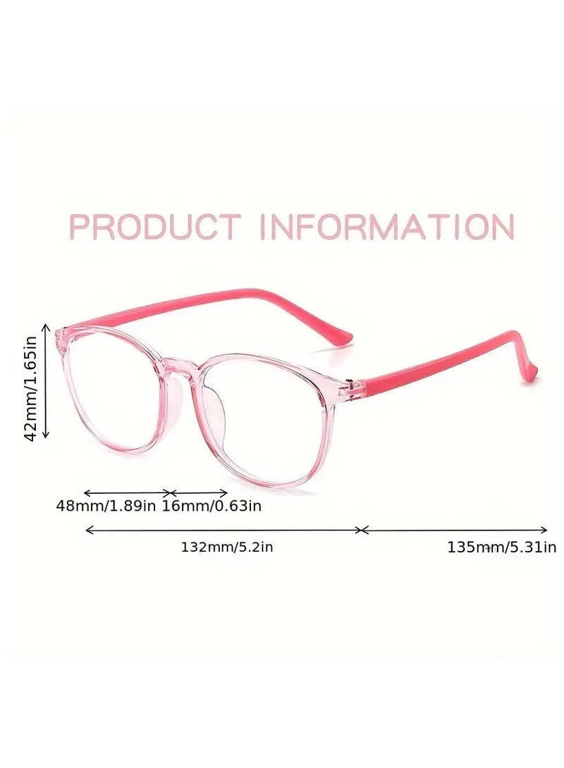 SCENT HOUSE Cute Fresh Color Block Large Square Frame Plano Glasses, For Boys Girls Students Casual School Business Decors Photo Props (Includes eyeglass case)
,blue lighe blocking glasses,eyeglasses - Image 3