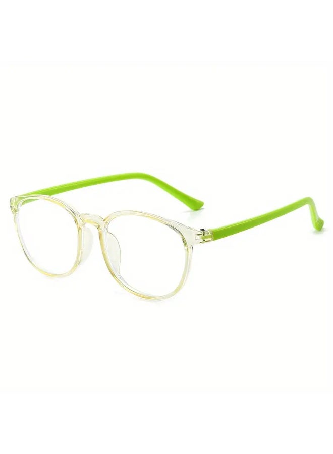 SCENT HOUSE Cute Fresh Color Block Large Square Frame Plano Glasses, For Boys Girls Students Casual School Business Decors Photo Props (Includes eyeglass case)
,blue lighe blocking glasses,eyeglasses - Image 4