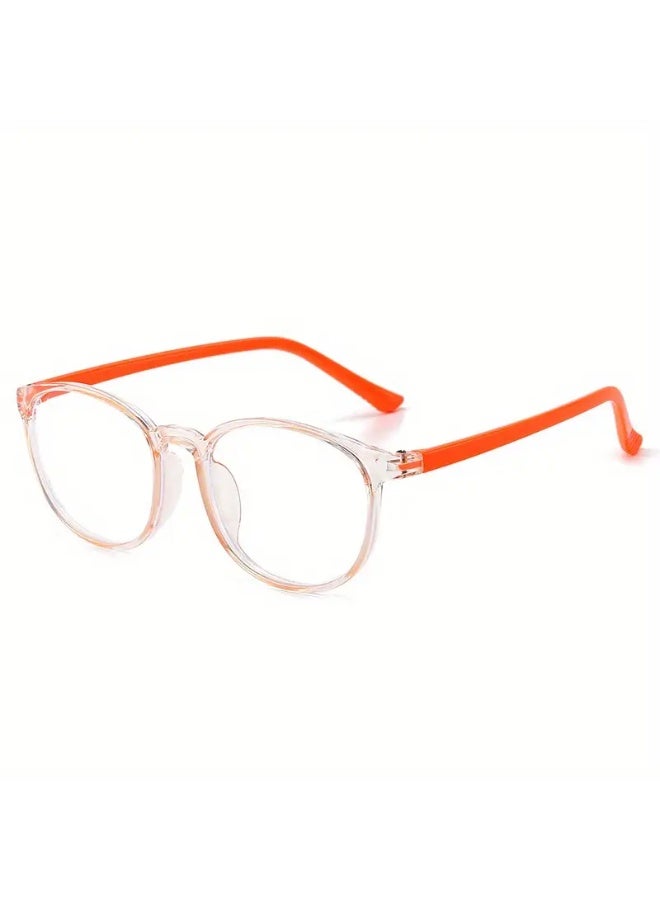 SCENT HOUSE Cute Fresh Color Block Large Square Frame Plano Glasses, For Boys Girls Students Casual School Business Decors Photo Props (Includes eyeglass case)
,blue lighe blocking glasses,eyeglasses - Image 5