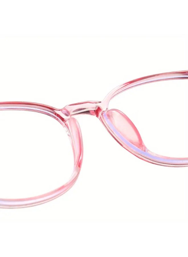 SCENT HOUSE Cute Fresh Color Block Large Square Frame Plano Glasses, For Boys Girls Students Casual School Business Decors Photo Props (Includes eyeglass case)
,blue lighe blocking glasses,eyeglasses - Image 2