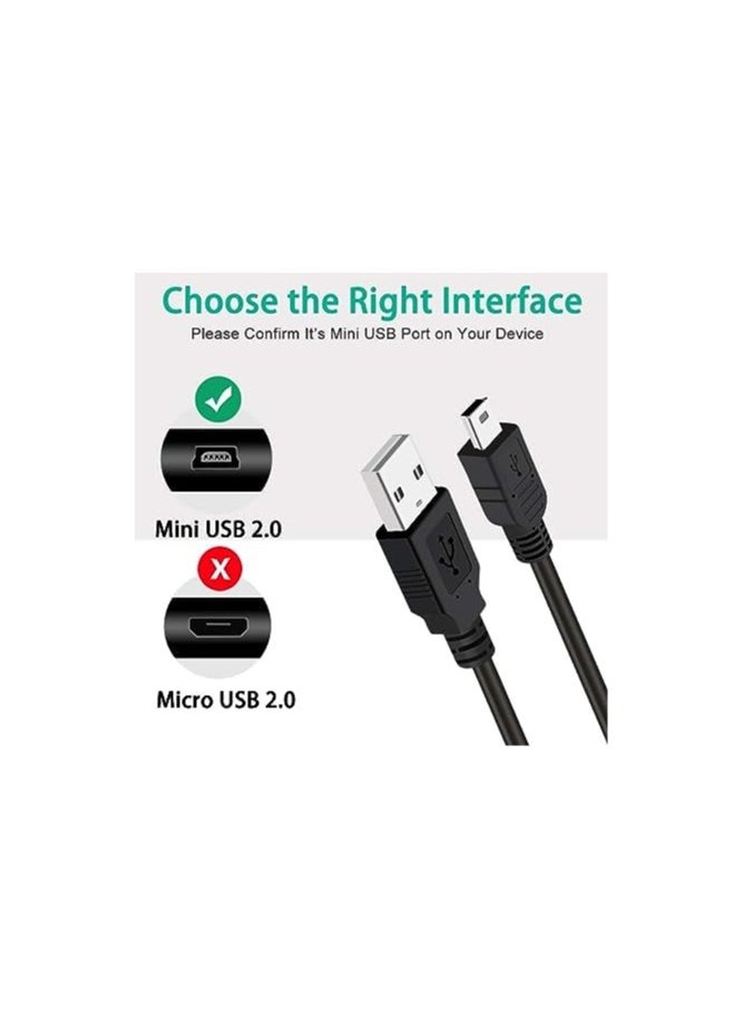 ماركة غير محددة - كابل شحن ومزامنة بيانات بمنفذ USB 2.0 ذكر-A إلى منفذ بخمسة أسنان أسود - Image 1