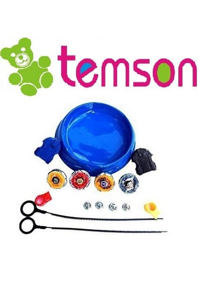 TEMSON - TEMSON 4 in1 Plastic Clash Tornado Speed Top Metal Fusion (Assorted Colour) - Image 1